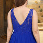 Helen A-line V-Neck Knee-Length Chiffon Lace Homecoming Dress DLP0020589