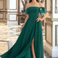 Veronica A-Line Off-the-Shoulder Floor-Length Bridesmaid Dress With Split Front DLP0012802