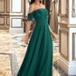 Veronica A-Line Off-the-Shoulder Floor-Length Bridesmaid Dress With Split Front DLP0012802