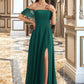 Veronica A-Line Off-the-Shoulder Floor-Length Bridesmaid Dress With Split Front DLP0012802