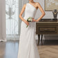 Viv Sheath/Column One Shoulder Floor-Length Chiffon Bridesmaid Dress With Ruffle DLP0012820