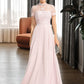 Yareli A-Line High Neck Floor-Length Chiffon Bridesmaid Dress With Sequins DLP0012852