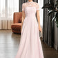 Yareli A-Line High Neck Floor-Length Chiffon Bridesmaid Dress With Sequins DLP0012852