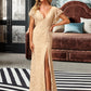 Virginia A-Line V-neck Floor-Length Bridesmaid Dress With Split Front DLP0012854