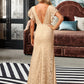 Virginia A-Line V-neck Floor-Length Bridesmaid Dress With Split Front DLP0012854