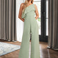 Zion Jumpsuit/Pantsuit One-Shoulder Floor-Length Bridesmaid Dress With Ruffle DLP0012897