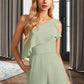 Zion Jumpsuit/Pantsuit One-Shoulder Floor-Length Bridesmaid Dress With Ruffle DLP0012897