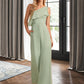 Zion Jumpsuit/Pantsuit One-Shoulder Floor-Length Bridesmaid Dress With Ruffle DLP0012897