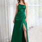 Summer A-Line One-Shoulder Floor-Length Bridesmaid Dress With Split Front DLP0012951