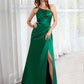 Summer A-Line One-Shoulder Floor-Length Bridesmaid Dress With Split Front DLP0012951