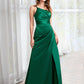 Summer A-Line One-Shoulder Floor-Length Bridesmaid Dress With Split Front DLP0012951