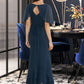 Tia A-Line V-neck Asymmetrical Bridesmaid Dress With Split Front DLP0012971