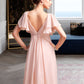 Vivian Empire Sweetheart Knee-Length Chiffon Bridesmaid Dress With Cascading Ruffles DLP0013009