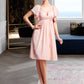 Vivian Empire Sweetheart Knee-Length Chiffon Bridesmaid Dress With Cascading Ruffles DLP0013009