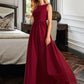 Tamara A-Line High Neck Floor-Length Bridesmaid Dress With Bow(s) DLP0013022