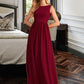 Tamara A-Line High Neck Floor-Length Bridesmaid Dress With Bow(s) DLP0013022