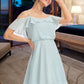 Summer A-Line V-neck Short/Mini Bridesmaid Dress With Cascading Ruffles DLP0013023