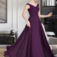 Yasmin A-line Off the Shoulder Floor-Length Chiffon Bridesmaid Dress With Ruffle DLP0013029