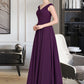 Yasmin A-line Off the Shoulder Floor-Length Chiffon Bridesmaid Dress With Ruffle DLP0013029