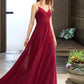 Stella A-LineV-neckFloor-LengthChiffonBridesmaidDressWithRuffle#251386 DLP0013076