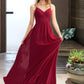 Stella A-LineV-neckFloor-LengthChiffonBridesmaidDressWithRuffle#251386 DLP0013076