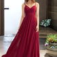 Stella A-LineV-neckFloor-LengthChiffonBridesmaidDressWithRuffle#251386 DLP0013076