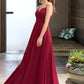 Stella A-LineV-neckFloor-LengthChiffonBridesmaidDressWithRuffle#251386 DLP0013076