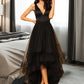 Uerica Ball-Gown/Princess V-neck Asymmetrical Tulle Bridesmaid Dress With Beading DLP0013077