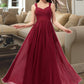 Valentina A-Line Sweetheart Floor-Length Chiffon Bridesmaid Dress With Ruffle Pockets DLP0013087