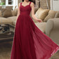 Valentina A-Line Sweetheart Floor-Length Chiffon Bridesmaid Dress With Ruffle Pockets DLP0013087