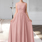 Stacy Chiffon Lace A-Line Floor-length Bridesmaid Dress DLP0013107