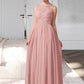 Stacy Chiffon Lace A-Line Floor-length Bridesmaid Dress DLP0013107