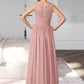 Stacy Chiffon Lace A-Line Floor-length Bridesmaid Dress DLP0013107