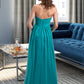 Valeria Chiffon Floor-length Empire Bridesmaid Dress with Sweetheart Neckline DLP0013137