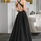 Tori Ball-Gown/Princess V-neck Asymmetrical Satin Bridesmaid Dress With Cascading Ruffles DLP0013157