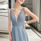 Sydney A-Line V-neck Floor-Length Bridesmaid Dress DLP0013199