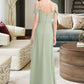 Summer A-Line V-neck Floor-Length Bridesmaid Dress With Ruffle Split Front DLP0013213