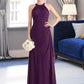 Undine A-Line Scoop Neck Floor-Length Chiffon Bridesmaid Dress With Cascading Ruffles DLP0013228