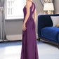 Undine A-Line Scoop Neck Floor-Length Chiffon Bridesmaid Dress With Cascading Ruffles DLP0013228