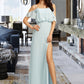 Veronica A-Line Off-the-Shoulder Floor-Length Bridesmaid Dress With Split Front DLP0013231