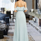 Veronica A-Line Off-the-Shoulder Floor-Length Bridesmaid Dress With Split Front DLP0013231