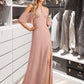 Winnie Sheath/Column High Neck Floor-Length Bridesmaid Dress With Split Front DLP0013254