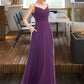 Tessa A-Line V-neck Floor-Length Bridesmaid Dress With Pockets DLP0013263