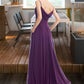 Tessa A-Line V-neck Floor-Length Bridesmaid Dress With Pockets DLP0013263