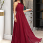 Valerie A-Line Scoop Neck Floor-Length Bridesmaid Dress With Ruffle DLP0013277