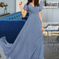 Zion A-Line V-neck Floor-Length Bridesmaid Dress With Lace DLP0013278