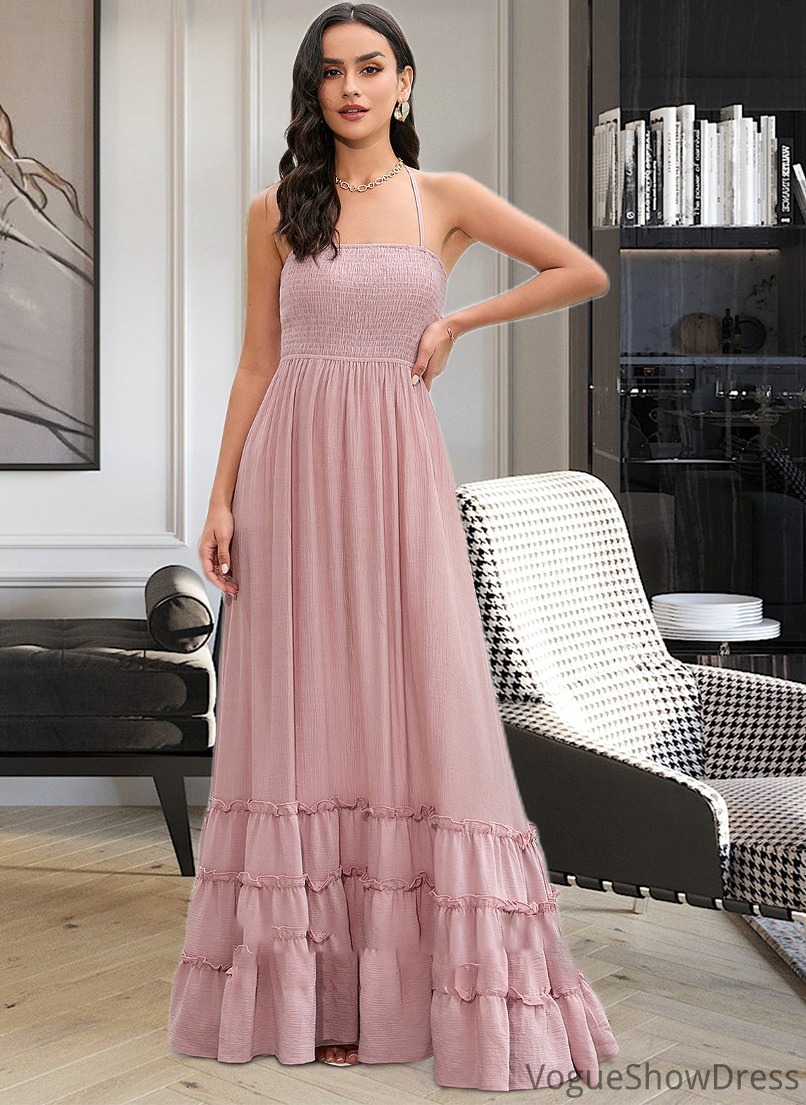 Yuliana A-LineSquareNecklineFloor-LengthBridesmaidDress#273611 DLP0013300