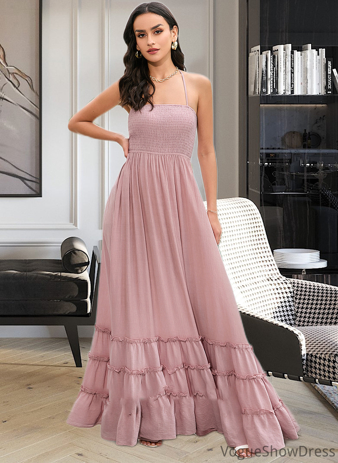 Yuliana A-LineSquareNecklineFloor-LengthBridesmaidDress#273611 DLP0013300