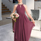 Zoie A-Line Scoop Neck Floor-Length Chiffon Junior Bridesmaid Dress With Ruffle Beading DLP0013313