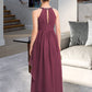 Zoie A-Line Scoop Neck Floor-Length Chiffon Junior Bridesmaid Dress With Ruffle Beading DLP0013313